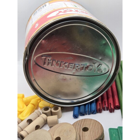 Classic TINKERTOY Construction Set 41 Pieces Playskool Wood Mini Set missing 5 - Picture 9 of 16